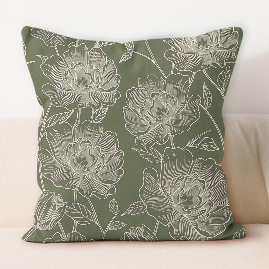 Federa Cuscino con Fantasia Floreale Fresca Copricuscino per Divano Soggiorno Cuscino da Letto Cuscino Lombare Universale Rimovibile e Lavabile