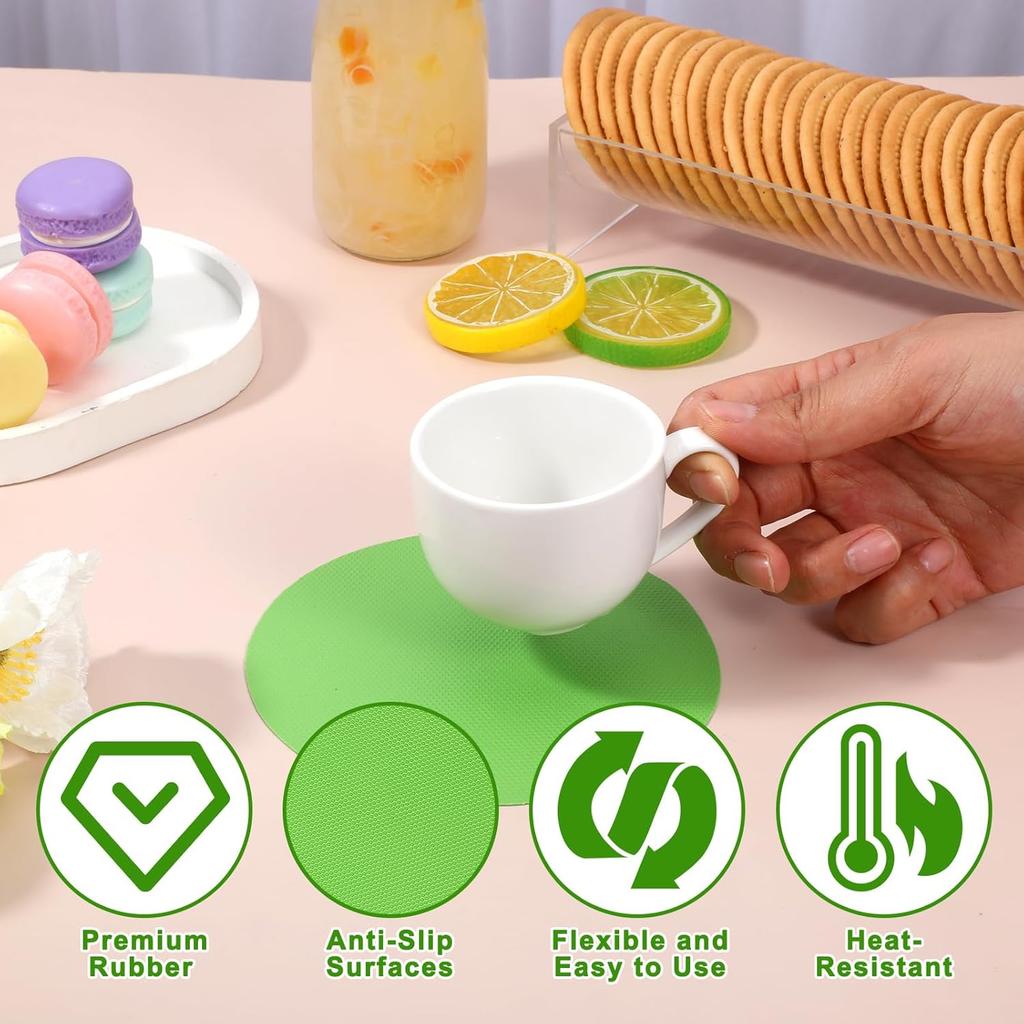 8 Pcs Jar Opener Gripper, Multi-Purpose Non-Slip Rubber Jar Opener Pads Coasters Heat ulation Pad Kitchen Coasters Gadgets for Arthritic Weak Hands
