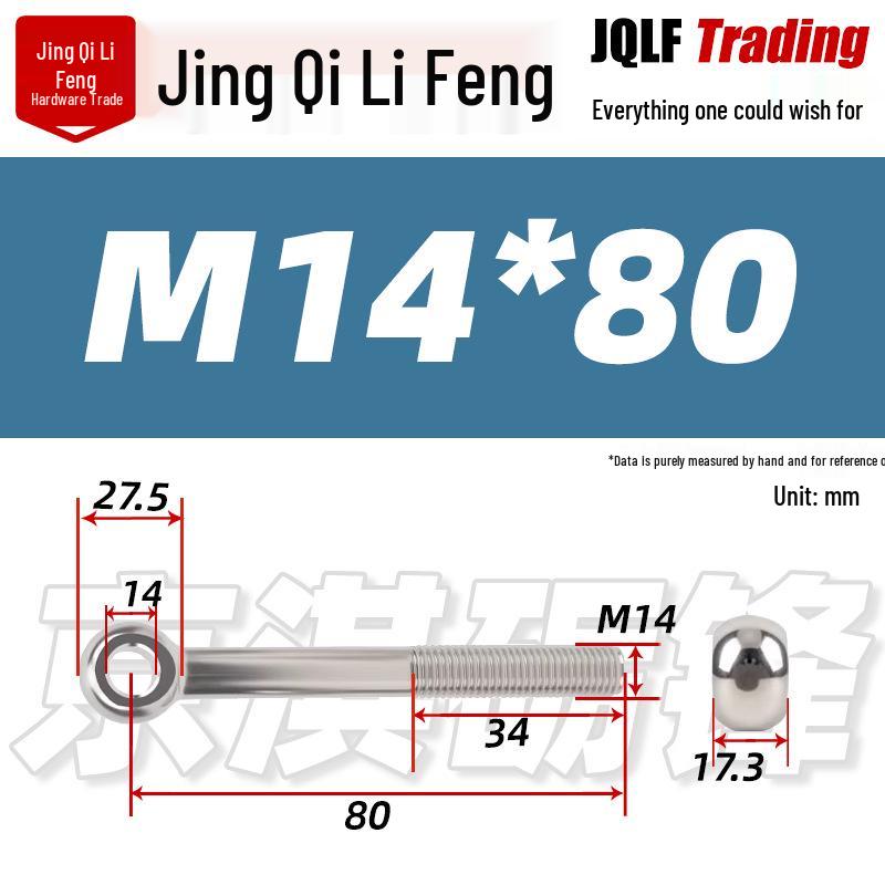 Stainless Steel GB798 Eye Bolt, Full Series M5-M16