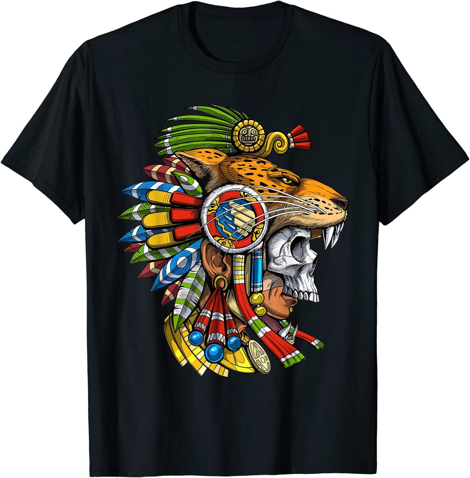 New Limited Skull Jaguar Warrior Aztec Mask Ancient Mayan Mythology T-Shirt S