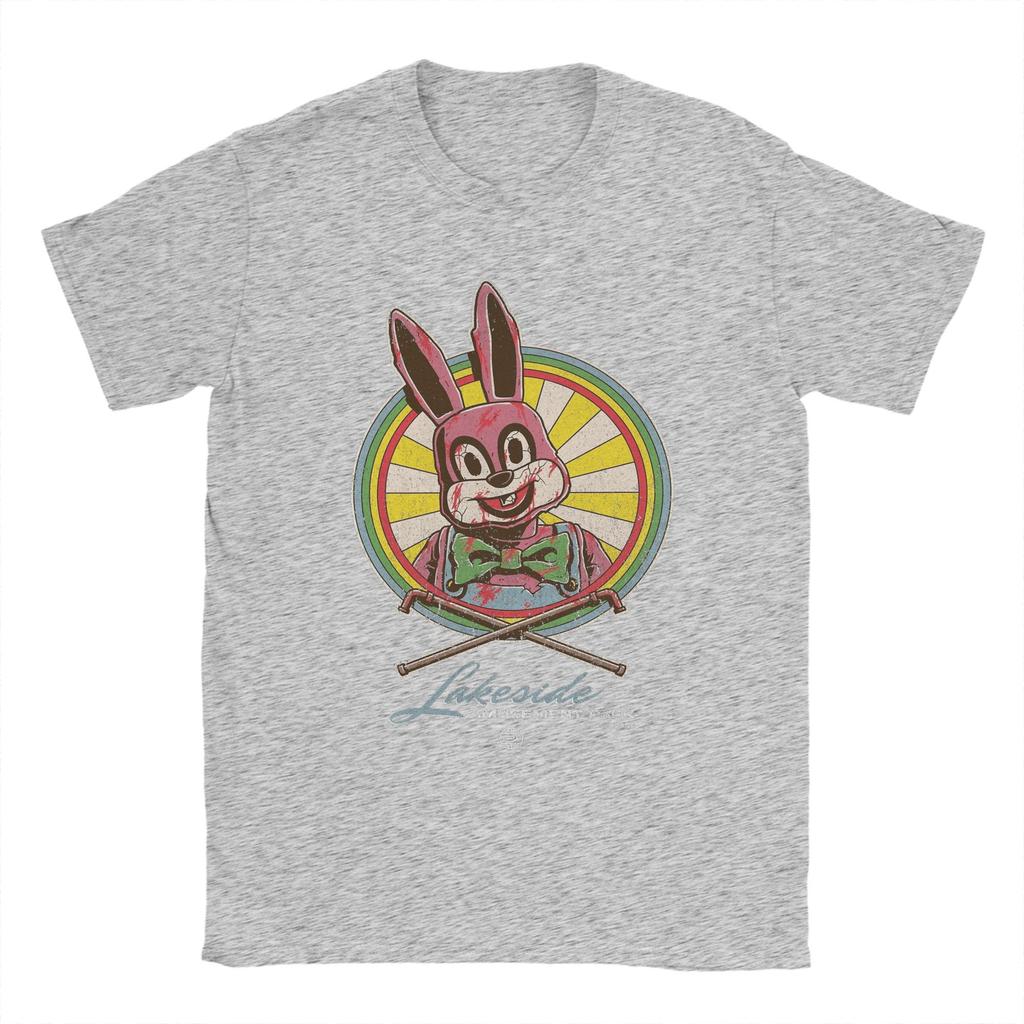 Men Silent Hill 3 Lakeside Amusement Park Robbie the Rabbit T Shirts  100% Cotton Tops Short Sleeve Tees Plus Size T-Shirt