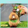 Back Capybara Hamburger Crow Cartoon Design Plush Keychain For Car Key Fob Gift