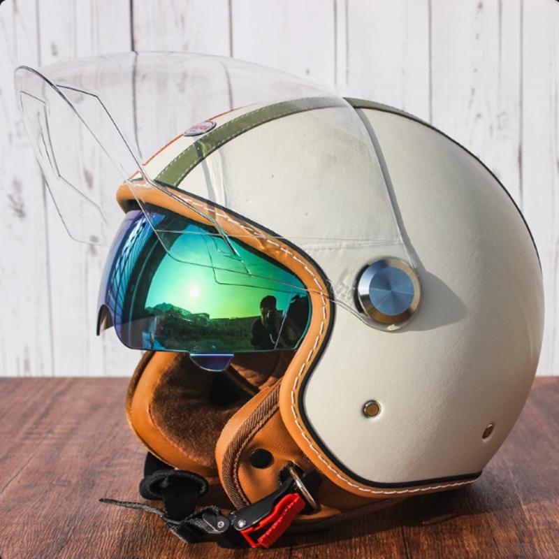 Newest Retro Motorbike Helmets DOT 3/4 Open Face Motorcycle Vintage Chopper Bike Cascos Scooter Capacete De Moto