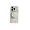 Floral Plaid Patchwork Magnetic Stand Case for Apple 17 Pro Max, Compatible with 16/15 Pro