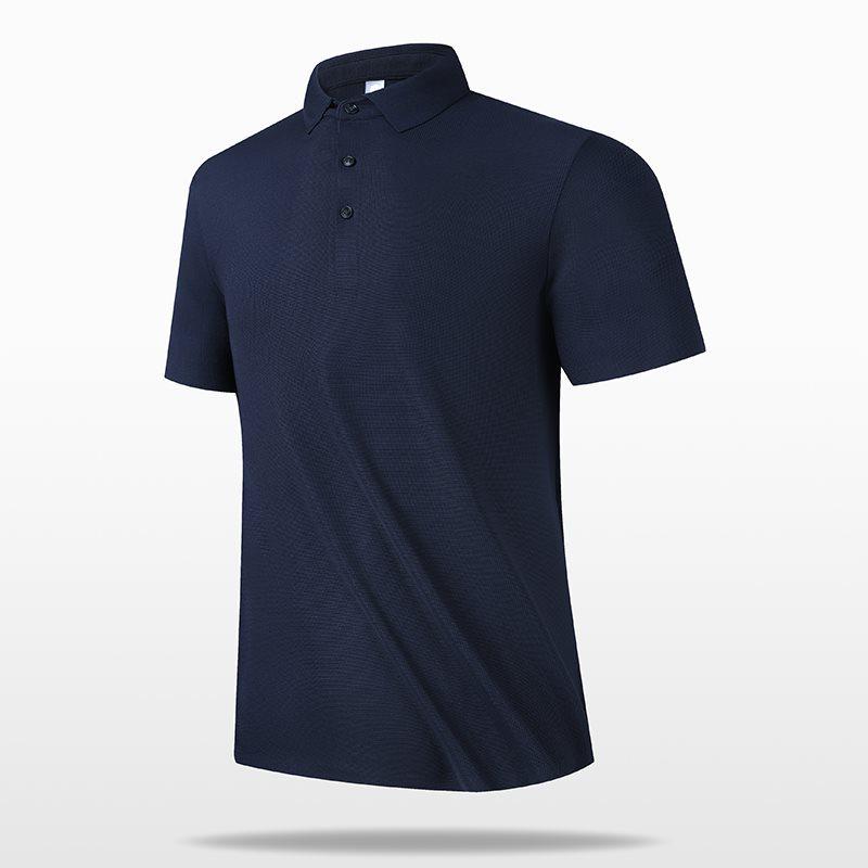 Ice Silk Short Sleeve Polo Shirt - Seamless Nylon, High-Quality Lapel Design