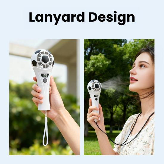 Soccer Handheld Fan, Mini USB Portable Fan with 199 Speeds, Football Shape Cooling Fan for Game Day, Sports Fan Gift