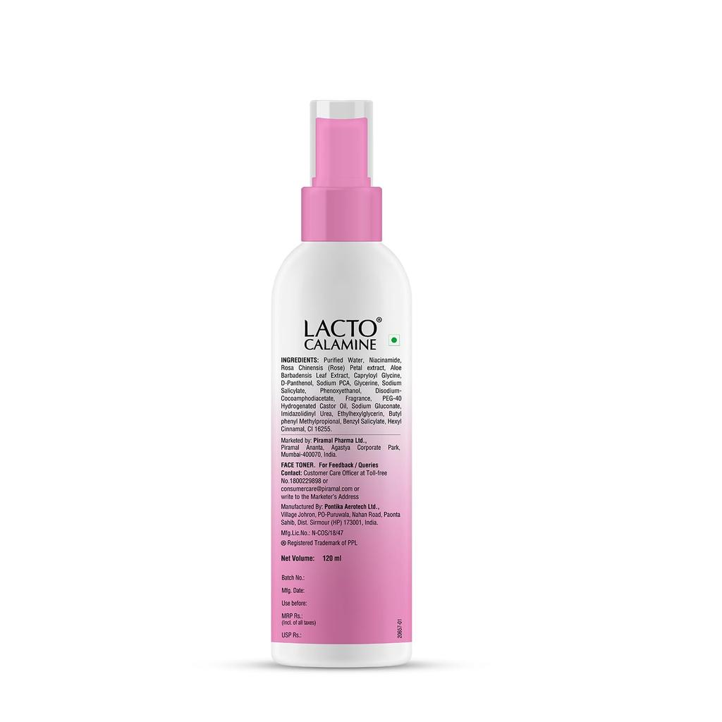 Lacto Calamine Rose Water Toner For Glowing Skin 120ml Pack Of 1 Hydrating Face Toner