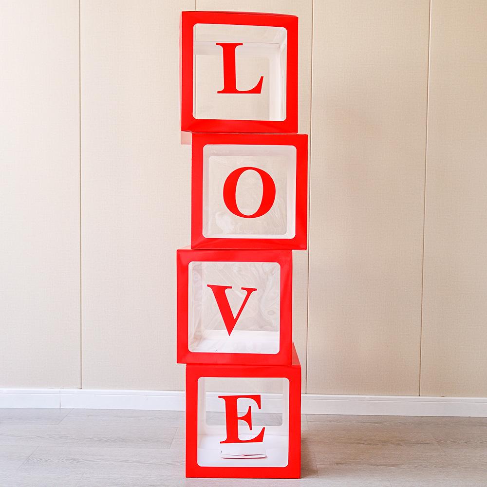Clear Box Balloon Decoration: 26 Letters LOVE & BABY - Ideal for Birthdays, Graduations, Weddings