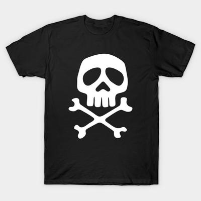 Camiseta masculina preta com estampa Capitão Harlock Jolly Roger sem cortes, papel de transferência, estampa de algodão
