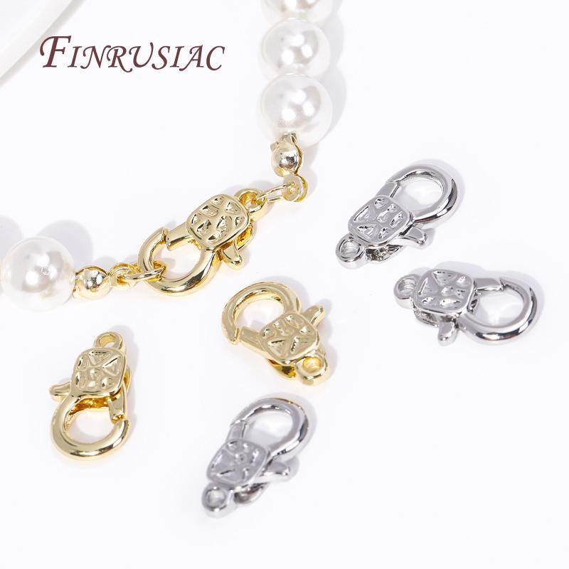 15.2*9.5mm 18K Gold Plated Lobster Clasps Fasteners, End Beads Connector Clasps For DIY Necklaces Bracelets Jewelry Making