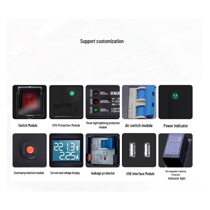 Nannuoxin 10-Outlet 10A Industrial Rack PDU Power Strip