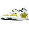 Jordan Air Jordan 1 Moss Green White Rhythm Mid top Vintage Basketball Shoes Men's HV4091-102(Team1321-)