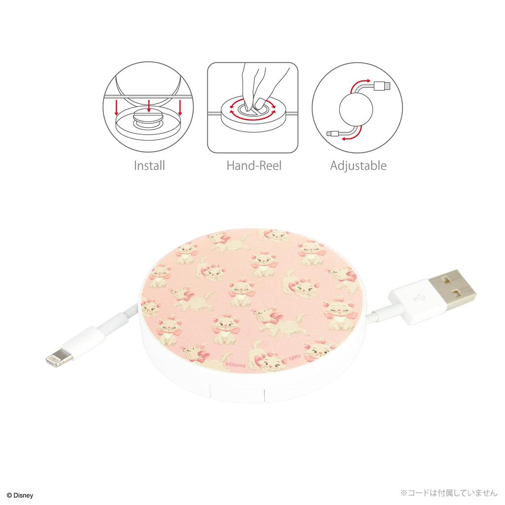 Gourmandies Disney Character Cord Reel Powder Case, Pink, DNG-135B