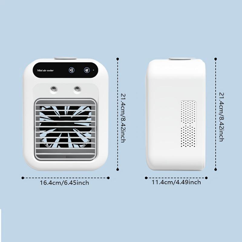 Portable Water Cooled Air Cooler Fan Mini Desk Air Conditioner USB Rechargeable Spray Humidifier Misting Fan With Ice Box