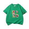 Kids Cotton T Shirt Floral Letter B Print Crew Neck Short Sleeve Tee Casual Boys Girls Summer Tops