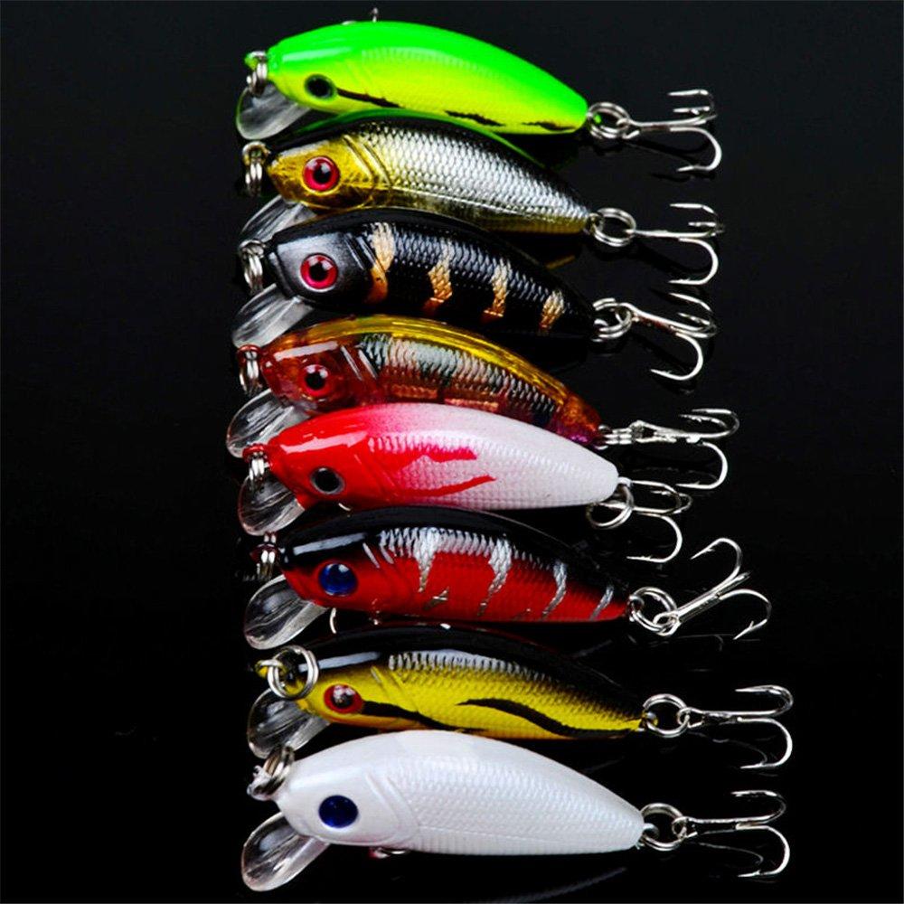 Zmart Minnow Lure Hard Bass Fishing Tackle 48-Piece Set, 10cm, 9cm, 7.5cm, 7cm, 5cm, Crankbaits, High-Quality