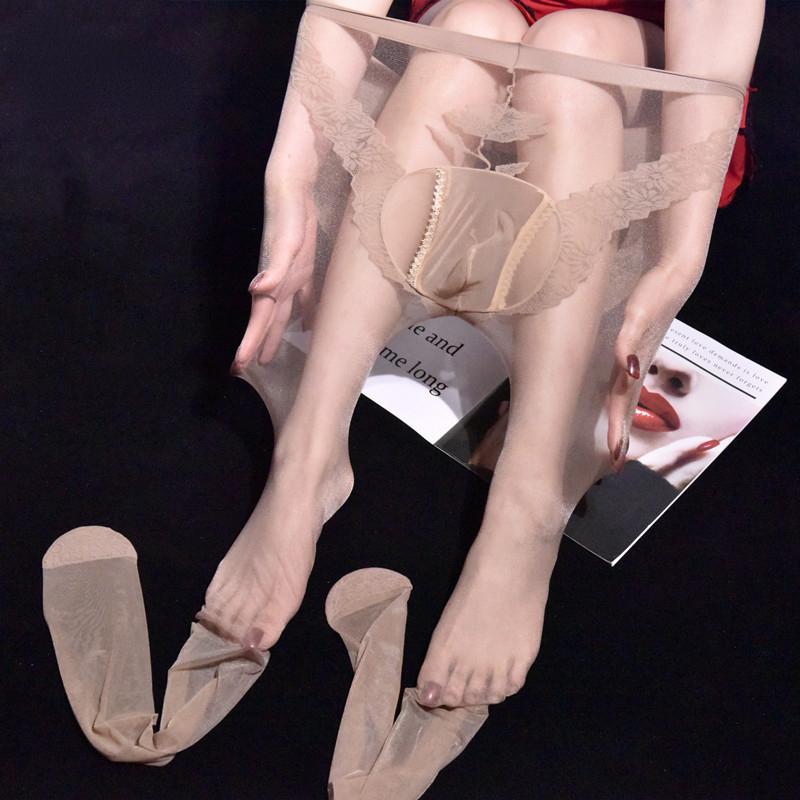 Lace 3D Thin Sexy Men Oil Shiny Sockings Glossy U Convex Pouch Temptation Perspective Tight Stockings COCKring Shaping Pantyhose