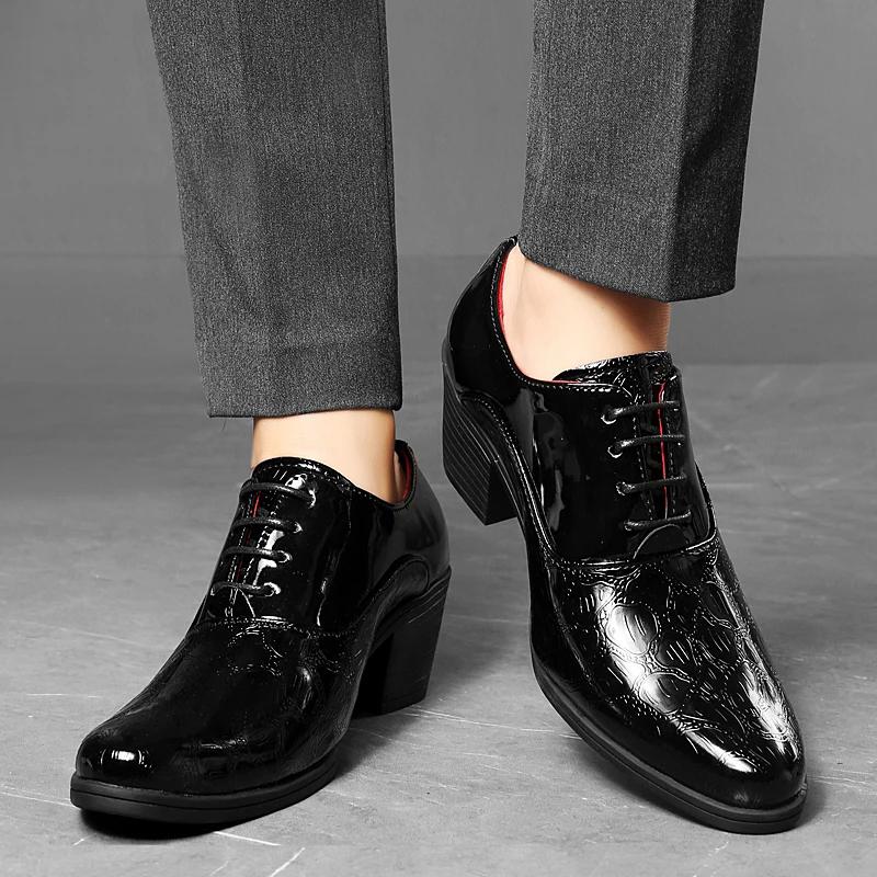 New Arrival Pointed Men's Shoes Red Leather Shoes Big Size 46 Men Height Increasing High Shoes for Men Zapatos Hombre De Vestir
