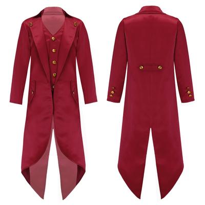 Boys Kids Renaissance Steampunk Tailcoat Pirate Vampire Jacket Coats Halloween Costumes