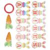 Paper Card Banner Rabbit Carrot Shape Strip Easter Festival Letter Decoration with Rope