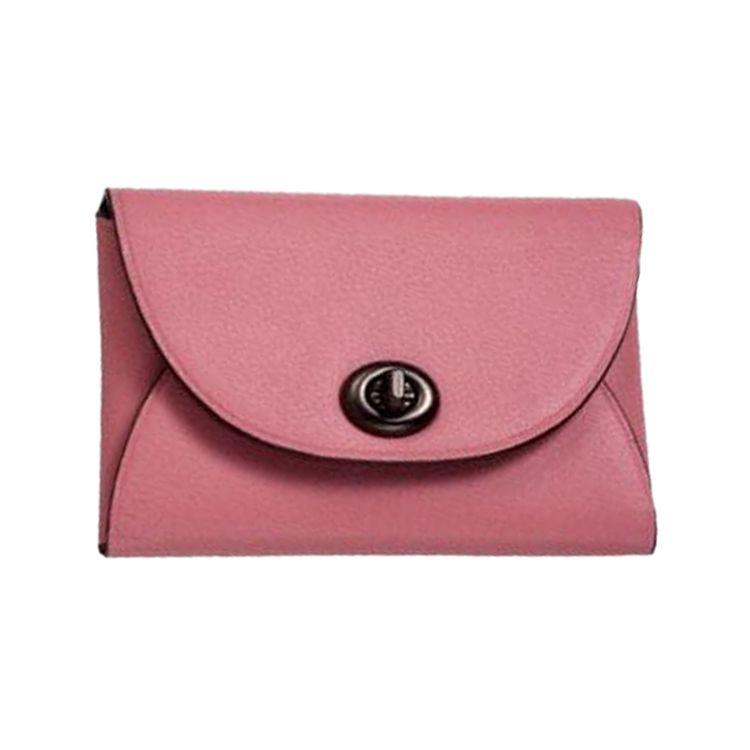 

Coach Card Case Flip Cover Storage Calfskin Card Holder Women accessories Pink 79231G-V5OUS Basic Set (Bag+Dust Bag)