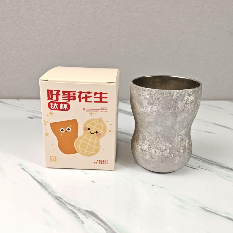 Pure Titanium Double Wall Tea Cup 170ml Mini Insulated Tumbler Office Home Travel Gift