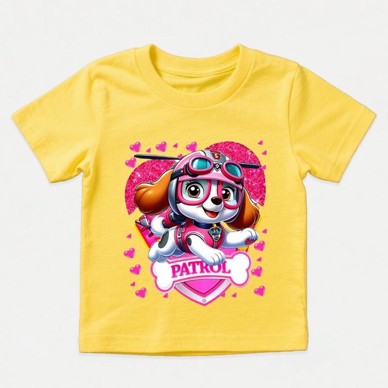 Kids Hot Cartoon Paw Patrol Skye T Shirt Boys and Girls Cotton Casual Summer Clothing Toddler Short Sleeve Tee Top