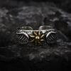Sunflower Wings Men's Ring Men's and Women's Retro Wings  Trendy Single Ring Open Ring