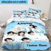 Custom Name 3PCS K-pop Idol Collage Bedding Set, Including 1pc Duvet Cover And 2pcs Pillowcases, Suitable for Dorms and Bedrooms Gift