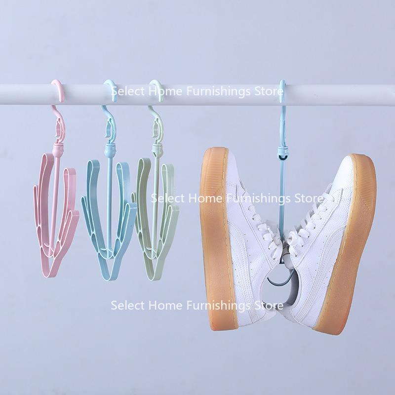 Suitable for T-shaped Windproof Double Hook Balcony Shoe Drying Rack and  Hanging