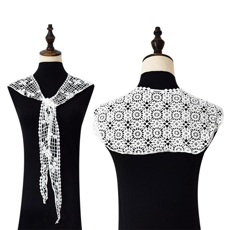 Women's Fashionable Lace Capelet with Embroidery Hollow out False Half Shirt Collar Neck for Special Occasion