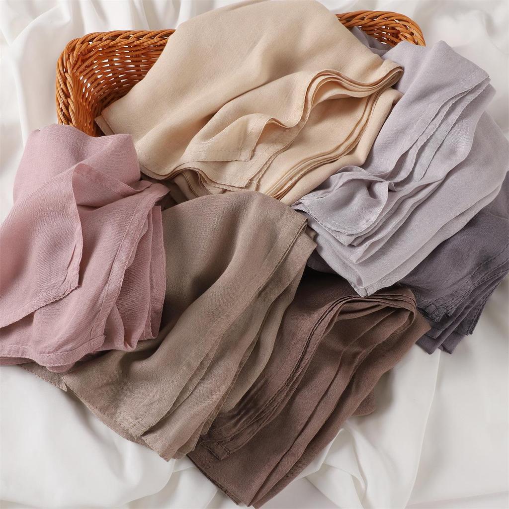 Miękki Modalowy Szal Szal z Szerokim Brzegiem w Jednolitym Kolorze Oddychający (70 x 175 CM)