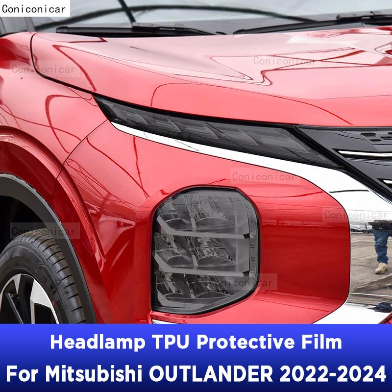 Car Headlight Tint Anti-Scratch Protective Cover Film Self Healing TPU Stickers For Mitsubishi OUTLANDER -2024 Accessories