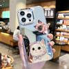Hot-selling Cartoon Headscarf Cat Mirror Apple 13promax Mobile Phone Case UV Painted iPhone17 Case