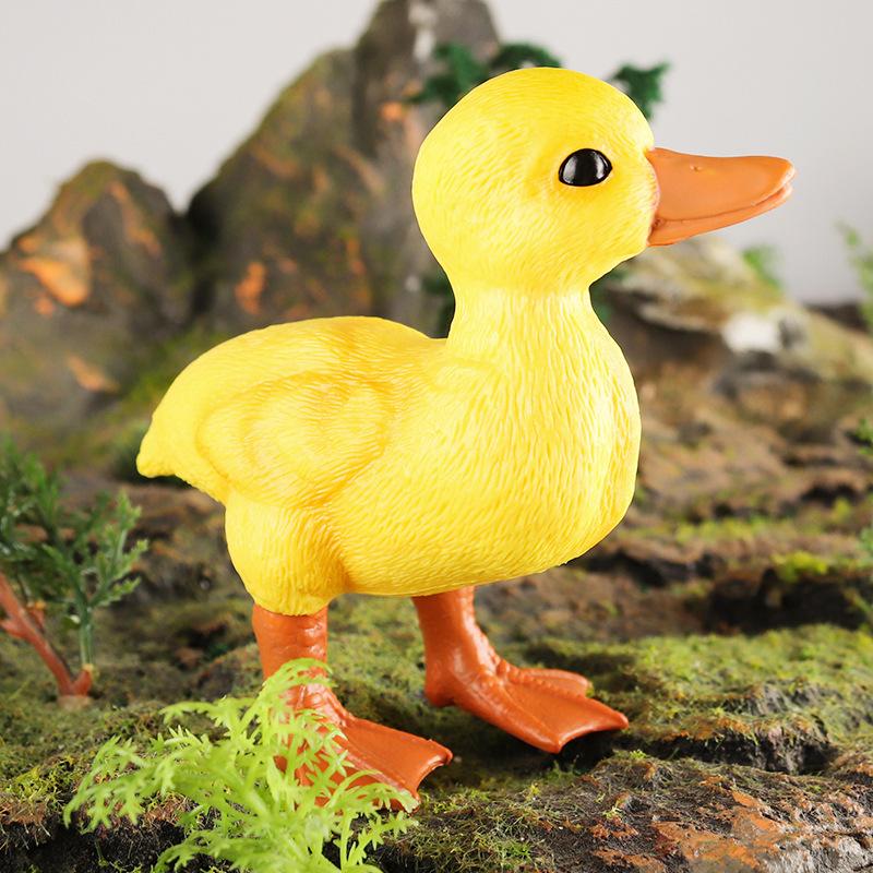 Oenux Simulation Cute Poultry Farm Animals Model Mandarin Duck Goose Swan Hen  Action Figures PVC Miniature Toy Gift For Kids