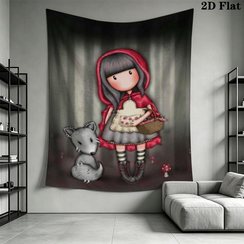 Santoro Wall Tapestry Aesthetic Wall Hanging Printed Fabric Blanket Decorative Tapestries for Bedroom Living Room Home Decor