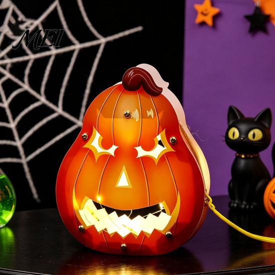 Portable Paper Lanterns for Kids Halloween Lantern Craft Set Kids, DIY Handheld Pumpkin Ghost Art Kits Home Gardening with LED Light Trick or