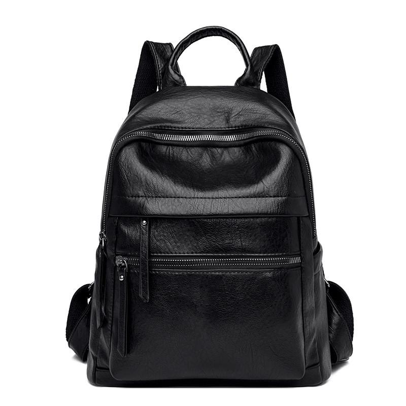Ielgy Fashion Lychee Pattern Retro Backpack Casual Large Capacity Travel Bag Trendy