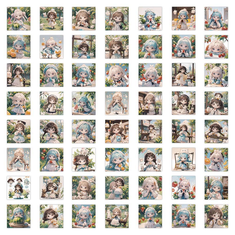 63PCS Fruit Girl Avatar Stickers - Cute Designs for Decorating Notebooks, Phones & DIY Crafts AnimeWorlds Store