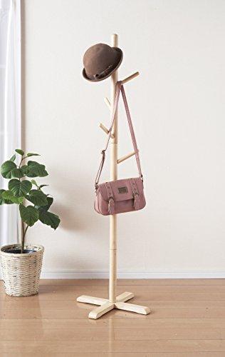 Pearl Metal Wooden Pole Hanger, Medium, Natural, 2kg per hook, 45cm wide, N-8285