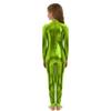 Meisjes jumpsuit met glanzende metallic afwerking, col, lange mouwen en volledige lengte