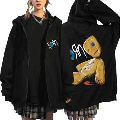 Korn Issues Rocková kapela Nová černá mikina s kapucí na zip Dámská Unisex Metal Gothic