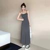 Women's Summer 2026 One-Shoulder Elastic Suspender Dress - Waist-Slimming Long Skirt