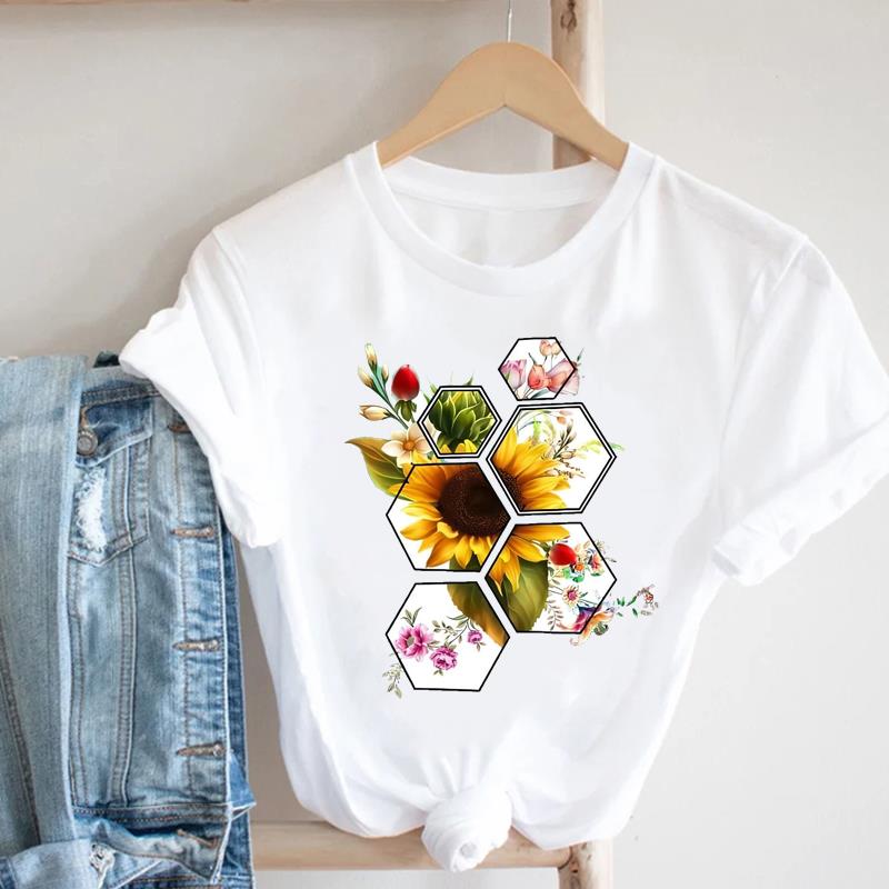 (Asian Size) T Shirt Fashion Women sweet watercolor butterfly trend Clothing Casual Top Short Sleeve Tee Print Lady Female Graphic T-shirts