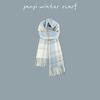 Women's Autumn & Winter Plaid Scarf: Thick Imitation Cashmere Shawl, Solid Color Neck Warmer for Students