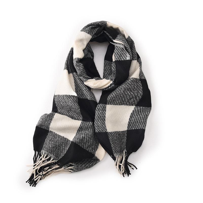 Silk Yue Scarf Women's Winter New Versatile High End Mid Length Imitation Cashmere Warm and Thickened Shawl