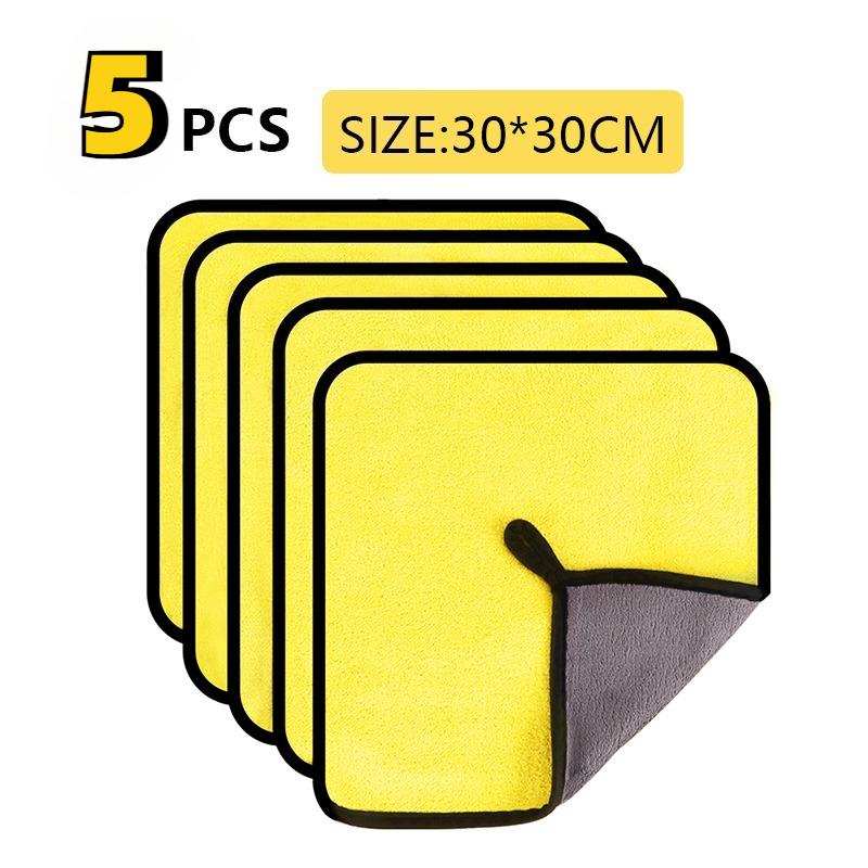 

5/10/20pcsCar Microfiber Cleaning Towels Thicken Double Layer Soft Drying Cloth Towel Car Care Detailing Towel Wash Rag 30/60cm