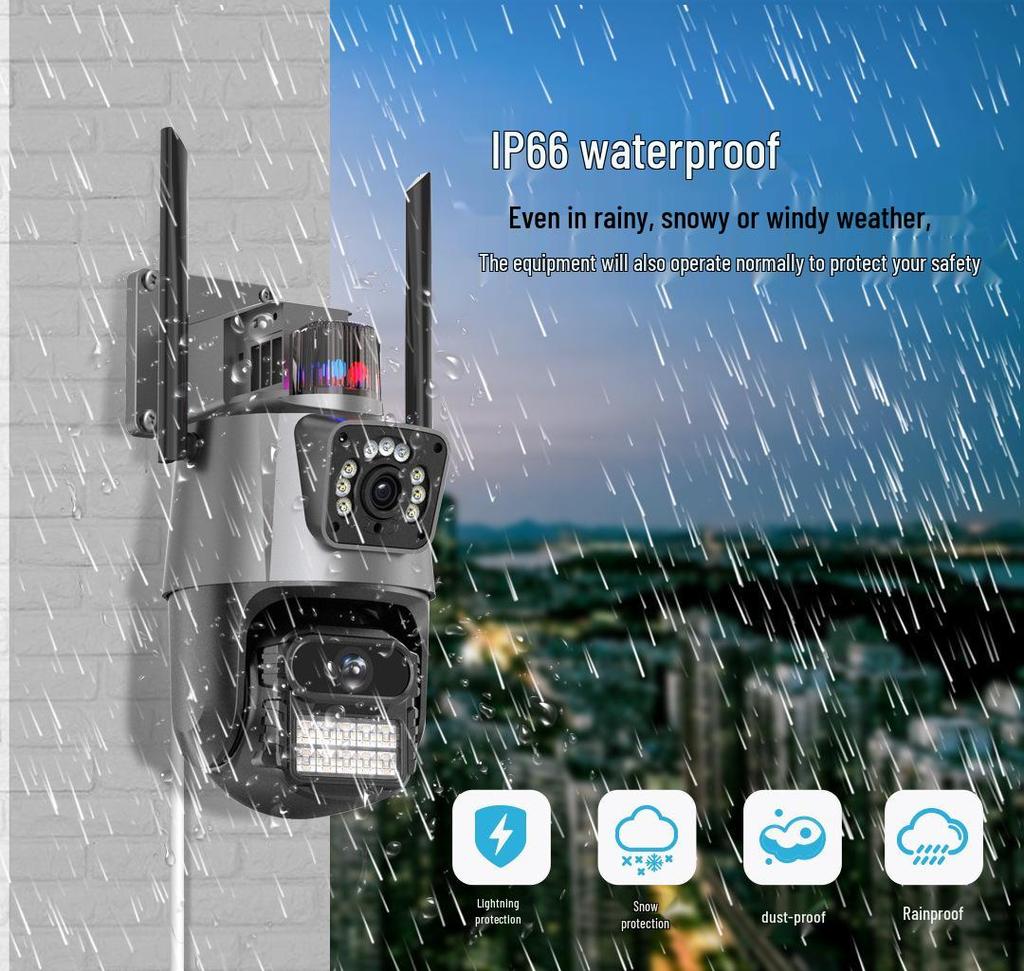 P11 Dual Lens 4G WiFi PTZ Outdoor Surveillance Camera with Dual Antennas and Dual Screens