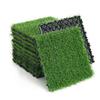 Artificial Grass Mat, 12 x 12 Inch Square Fake Grass Rug, Interlocking Faux Green Turf Patch Tiles for Balcony, Patio, Deck,