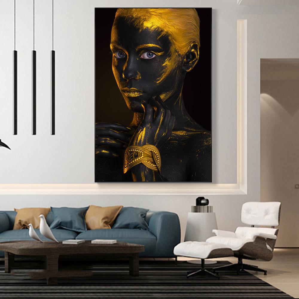 Африканская женщина настенная живопись искусство постеры и принты черная женщина холст — фото 4